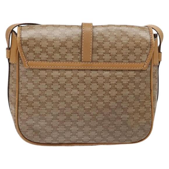 CELINE Macadam Canvas Shoulder Bag Pvc Beige Gold - Picture 3 of 13